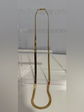 Gold Herringbone Chain Necklace - Women's Jewelry